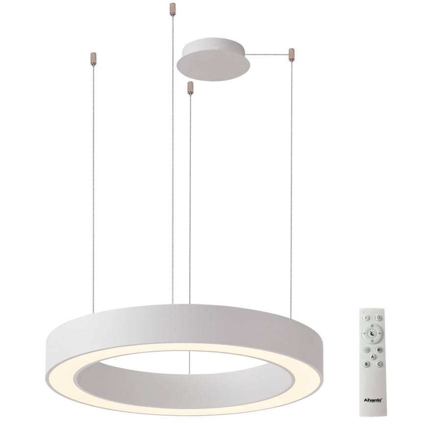 Azzardo AZ5052 - LED ljusreglerad ljuskrona på textilsladd MARCO LED/100W/230V vit + fjärrkontroll