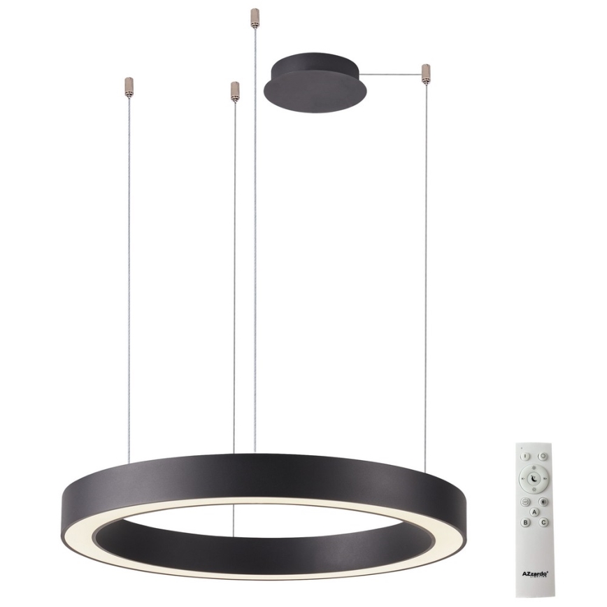 Azzardo AZ5053 - LED ljusreglerad ljuskrona på textilsladd MARCO LED/100W/230V svart + fjärrkontroll