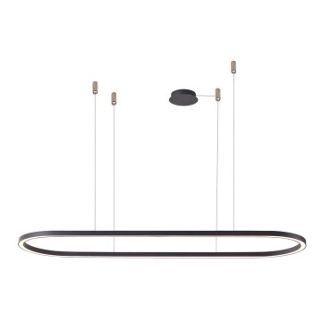Azzardo AZ5055 - LED ljusreglerad ljuskrona på textilsladd ELENA LED/50W/230V 120 cm svart