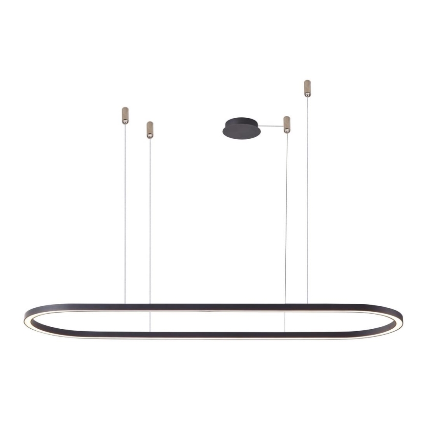 Azzardo AZ5055 - LED ljusreglerad ljuskrona på textilsladd ELENA LED/50W/230V 120 cm svart