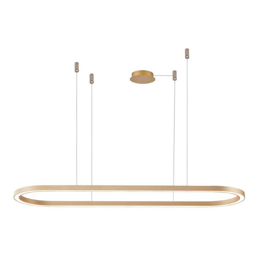 Azzardo AZ5056 - LED ljusreglerad ljuskrona på textilsladd ELENA LED/50W/230V 120 cm guld