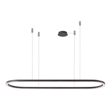 Azzardo AZ5057 - LED ljusreglerad ljuskrona på textilsladd ELENA LED/60W/230V 150 cm svart