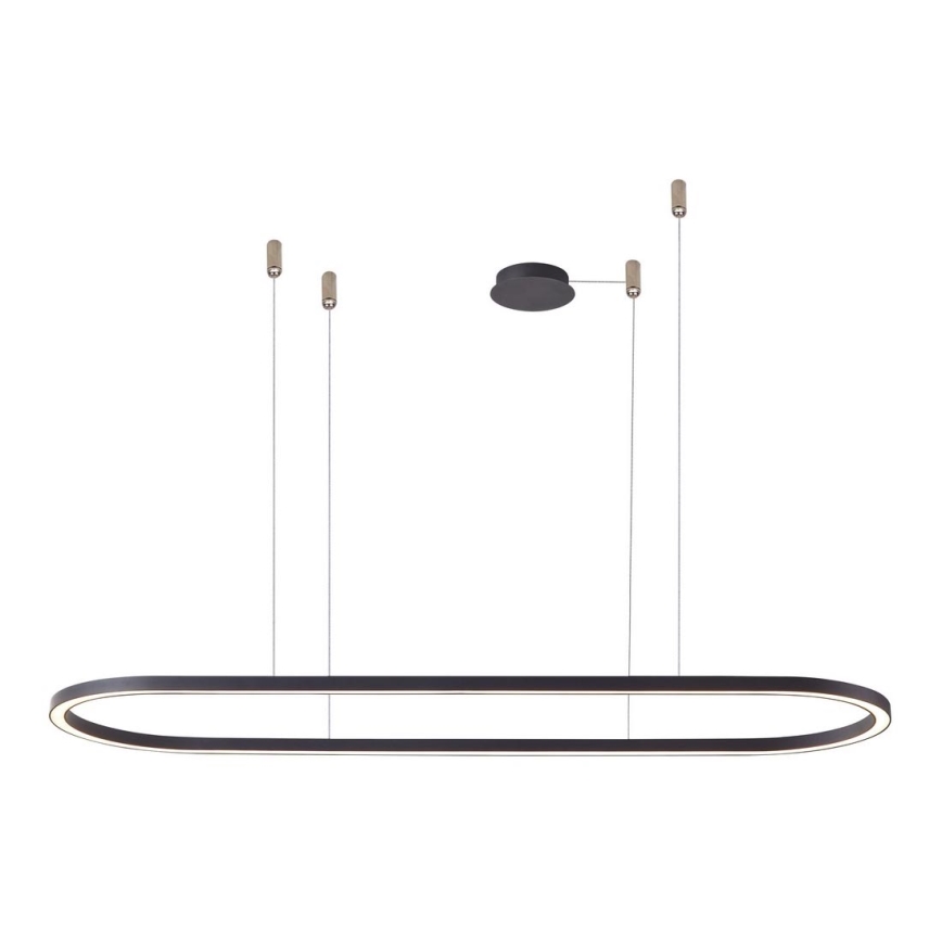 Azzardo AZ5057 - LED ljusreglerad ljuskrona på textilsladd ELENA LED/60W/230V 150 cm svart