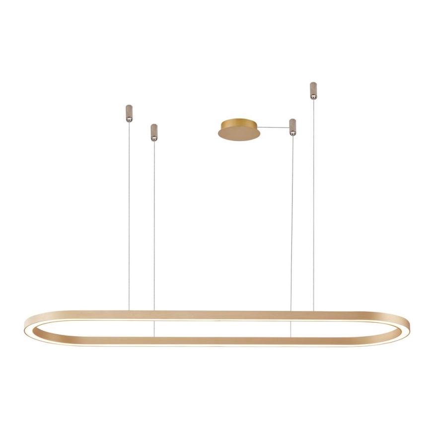 Azzardo AZ5058 - LED ljusreglerad ljuskrona på textilsladd ELENA LED/60W/230V 150 cm guld