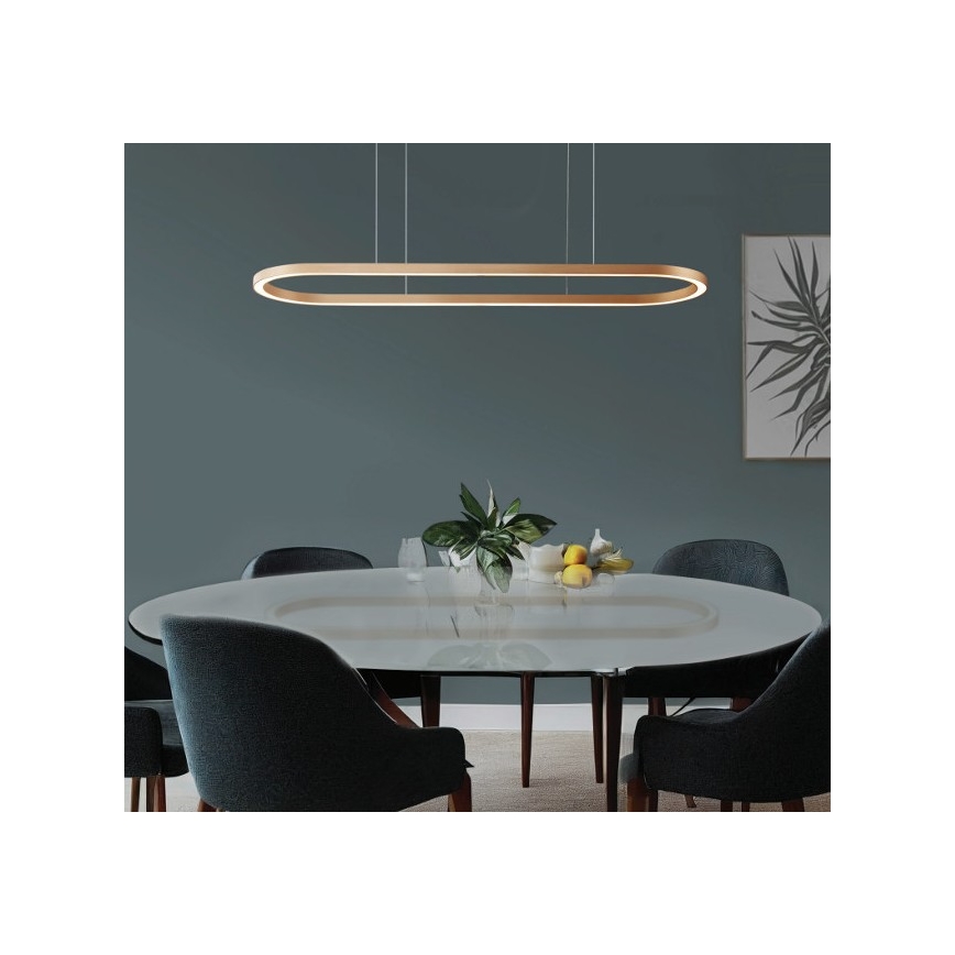 Azzardo AZ5058 - LED ljusreglerad ljuskrona på textilsladd ELENA LED/60W/230V 150 cm guld