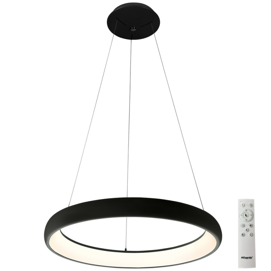 Azzardo AZ5060 - LED ljusreglerad ljuskrona på textilsladd ANTONIO LED/32W/230V svart + fjärrkontroll