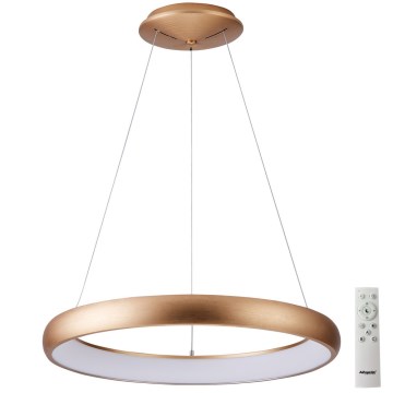 Azzardo AZ5061 - LED ljusreglerad ljuskrona på textilsladd ANTONIO LED/32W/230V guld + fjärrkontroll