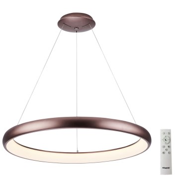 Azzardo AZ5062 - LED ljusreglerad ljuskrona på textilsladd ANTONIO LED/50W/230V brun + fjärrkontroll