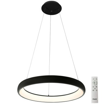 Azzardo AZ5063 - LED ljusreglerad ljuskrona på textilsladd ANTONIO LED/50W/230V svart + fjärrkontroll