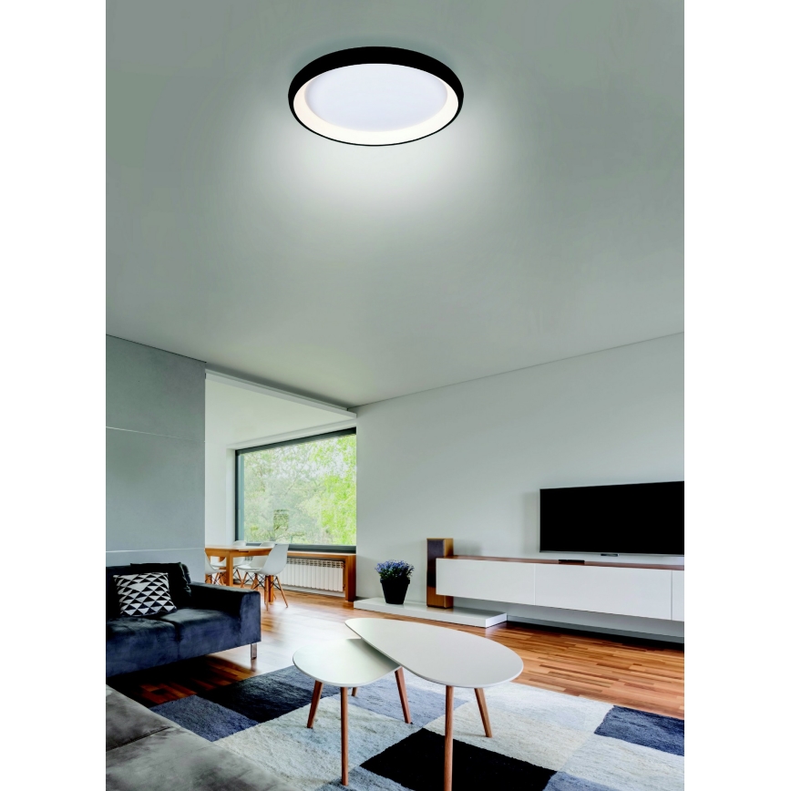 Azzardo AZ5069 - LED Dimbar taklampa ANTONIO LED/32W/230V svart + fjärrkontroll