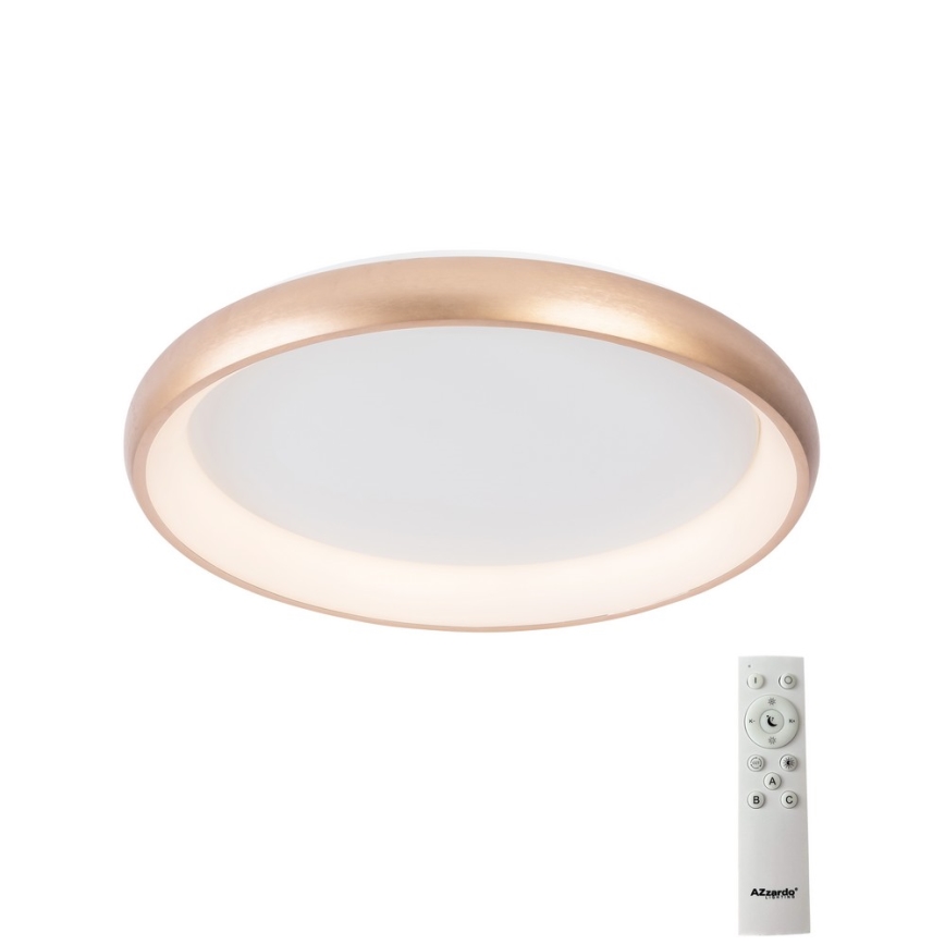 Azzardo AZ5070 - LED Dimbar taklampa ANTONIO LED/32W/230V guld + fjärrkontroll