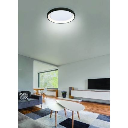 Azzardo AZ5075 -LED Dimbar taklampa ANTONIO LED/80W/230V svart + fjärrkontroll