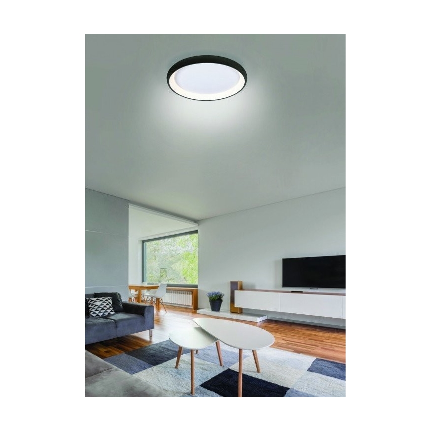 Azzardo AZ5075 -LED Dimbar taklampa ANTONIO LED/80W/230V svart + fjärrkontroll