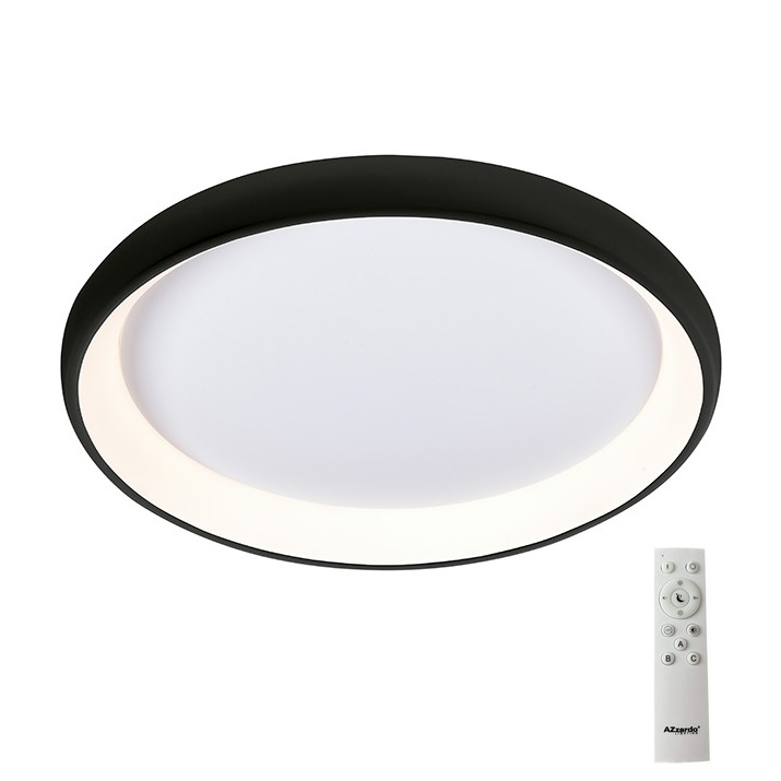 Azzardo AZ5075 -LED Dimbar taklampa ANTONIO LED/80W/230V svart + fjärrkontroll