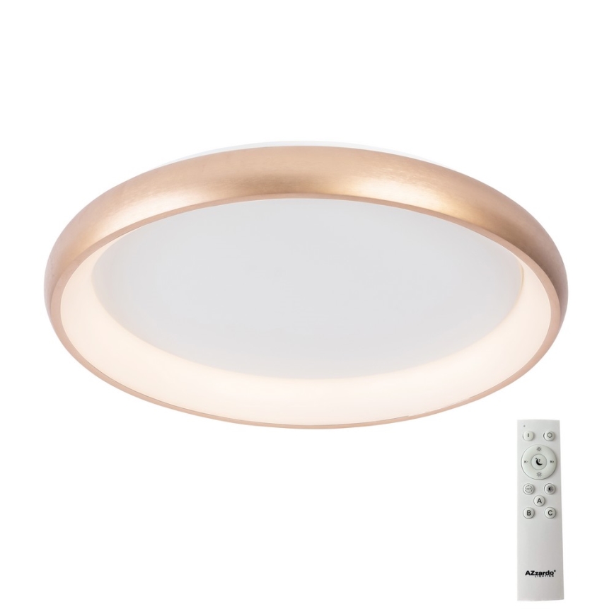 Azzardo AZ5076 - LED Dimbar taklampa ANTONIO LED/80W/230V guld + fjärrkontroll