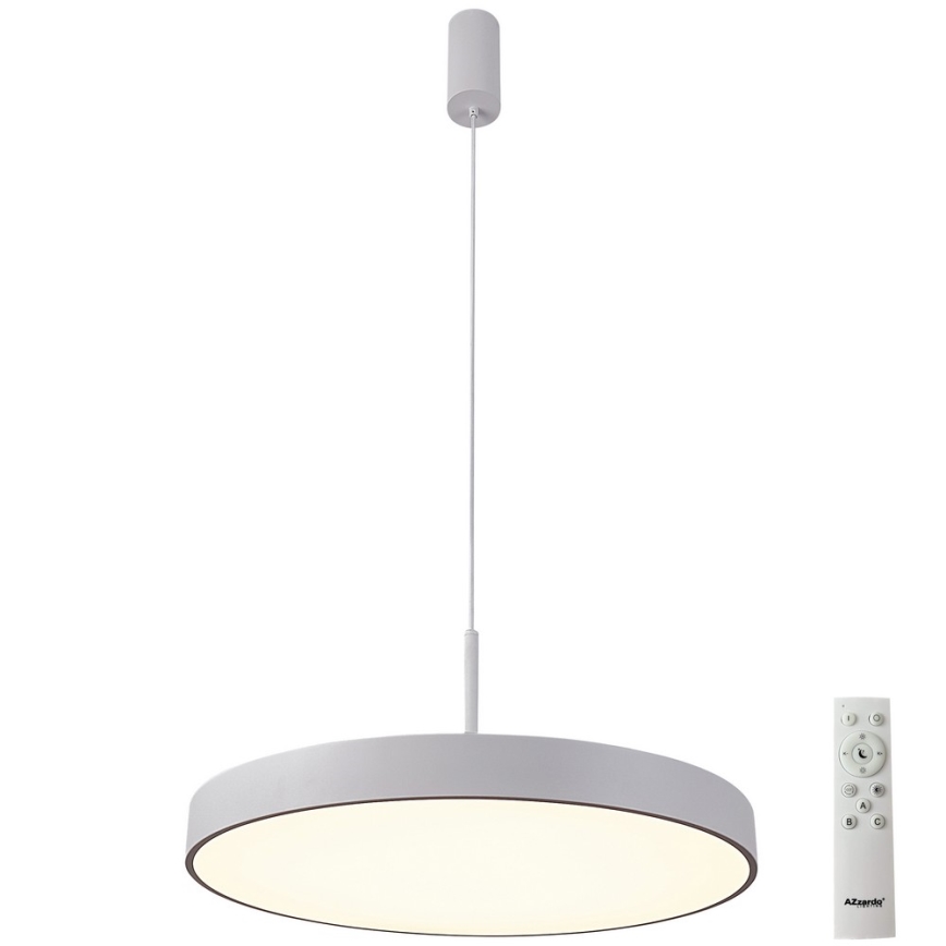 Azzardo AZ5087 - LED ljusreglerad ljuskrona på textilsladd MARCELLO LED/30W/230V vit + fjärrkontroll