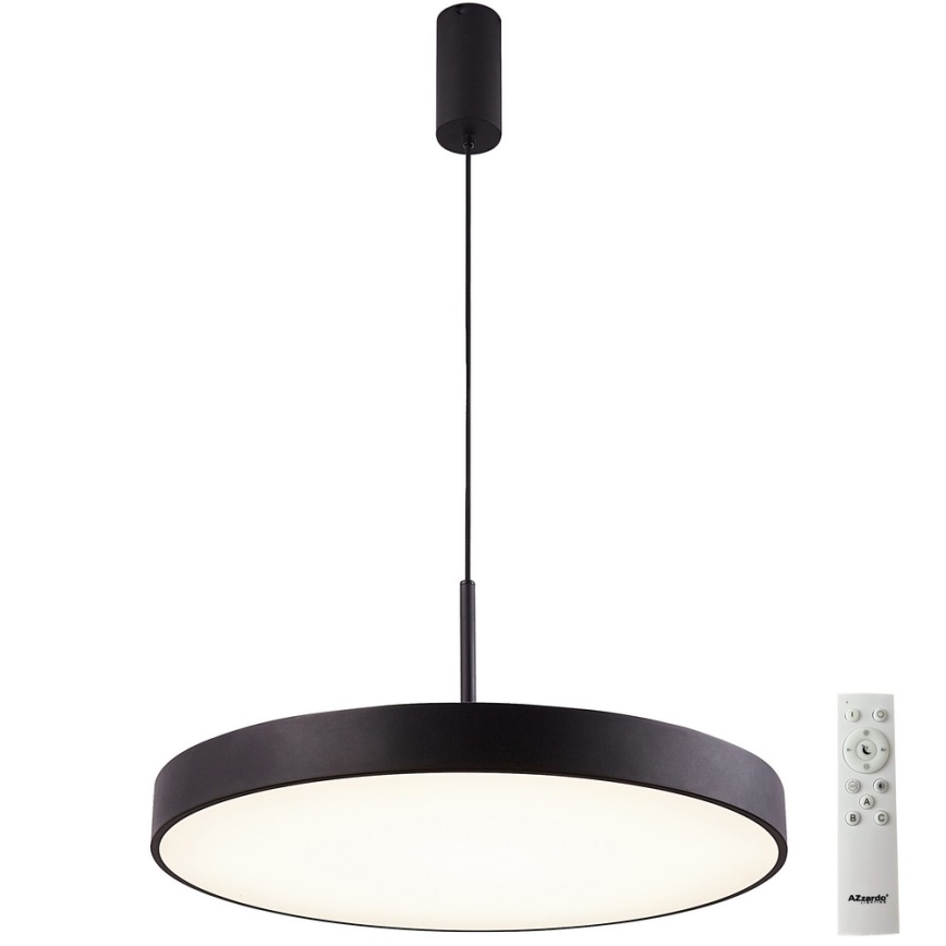 Azzardo AZ5088 - LED ljusreglerad ljuskrona på textilsladd MARCELLO LED/30W/230V svart + fjärrkontroll