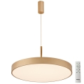 Azzardo AZ5089 - LED ljusreglerad ljuskrona på textilsladd MARCELLO LED/30W/230V guld + fjärrkontroll
