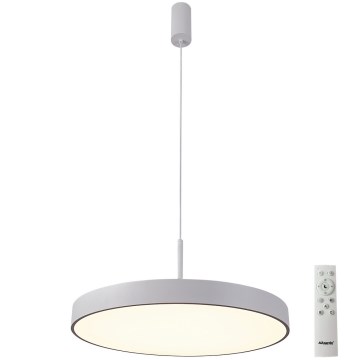 Azzardo AZ5090 - LED ljusreglerad ljuskrona på textilsladd MARCELLO LED/60W/230V vit + fjärrkontroll