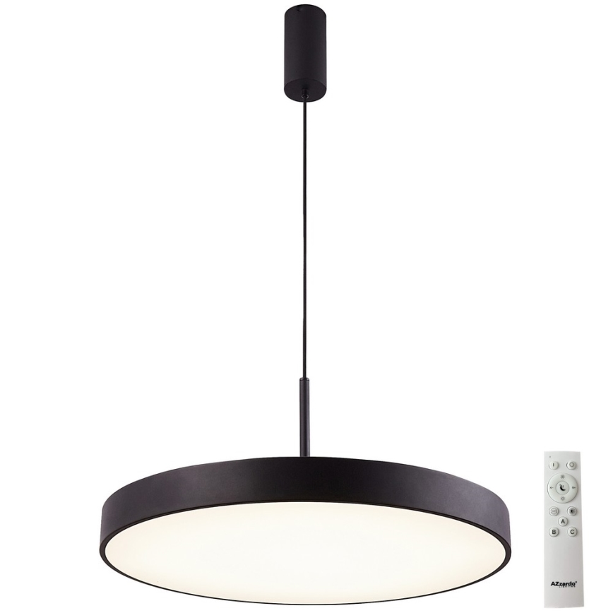 Azzardo AZ5091 - LED ljusreglerad ljuskrona på textilsladd MARCELLO LED/60W/230V svart + fjärrkontroll