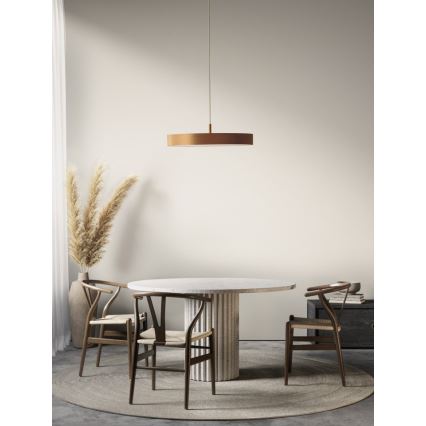 Azzardo AZ5092 - LED ljusreglerad ljuskrona på textilsladd MARCELLO LED/60W/230V guld + fjärrkontroll