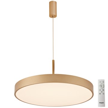 Azzardo AZ5092 - LED ljusreglerad ljuskrona på textilsladd MARCELLO LED/60W/230V guld + fjärrkontroll