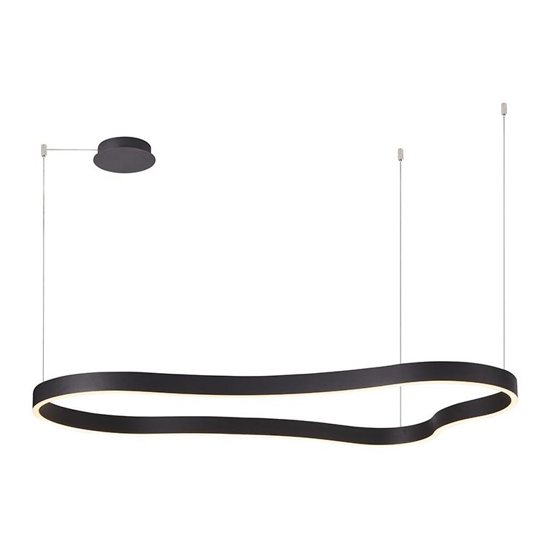Azzardo AZ5093 - LED ljusreglerad ljuskrona på textilsladd MIRABELLA LED/60W/230V svart