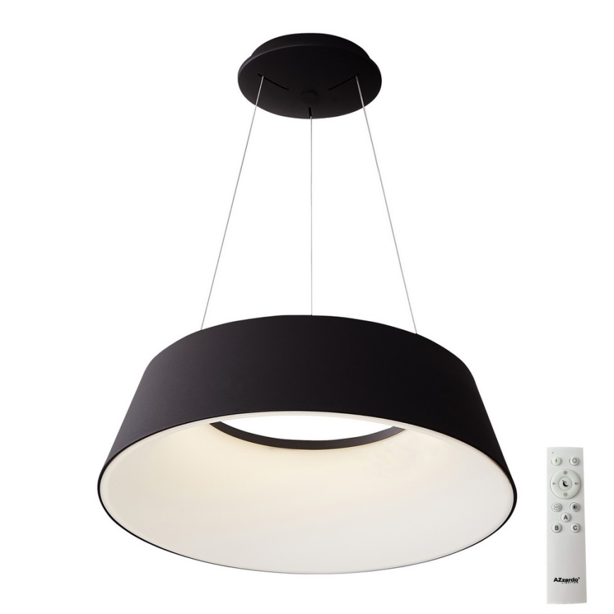 Azzardo AZ5094 - LED ljusreglerad ljuskrona på textilsladd EMMA LED/60W/230V svart + fjärrkontroll