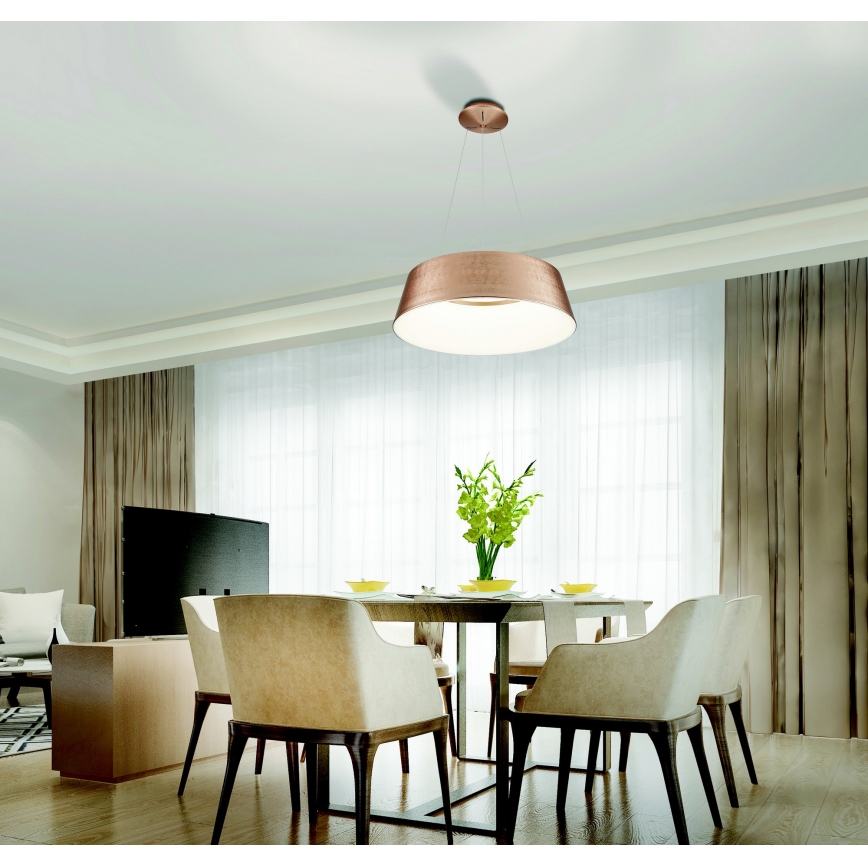 Azzardo AZ5095 - LED ljusreglerad ljuskrona på textilsladd EMMA LED/60W/230V guld + fjärrkontroll