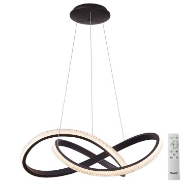 Azzardo AZ5096 - LED ljusreglerad ljuskrona på textilsladd INFINITY LED/80W/230V svart + fjärrkontroll