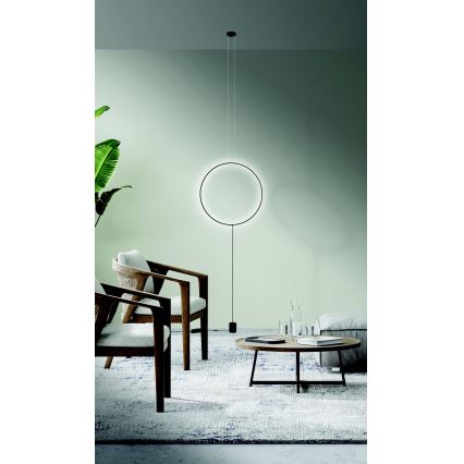 Azzardo AZ5264 - LED ljusreglerad ljuskrona på textilsladd CODUTTI LED/28W/230V svart