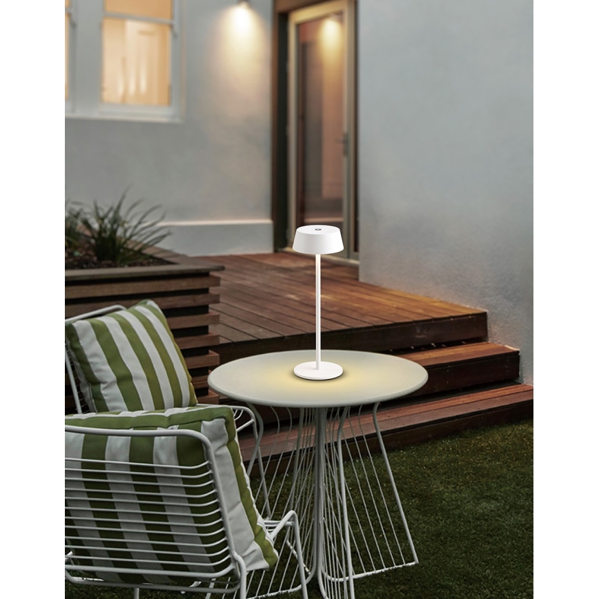 Azzardo AZ5334 - LED Utomhus ljusreglerad rechargeable lampa GILBERTO LED/2W/5V IP54 vit