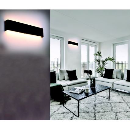 Azzardo AZ5342 - LED väggbelysning GALASSO LED/30W/230V 83 cm svart