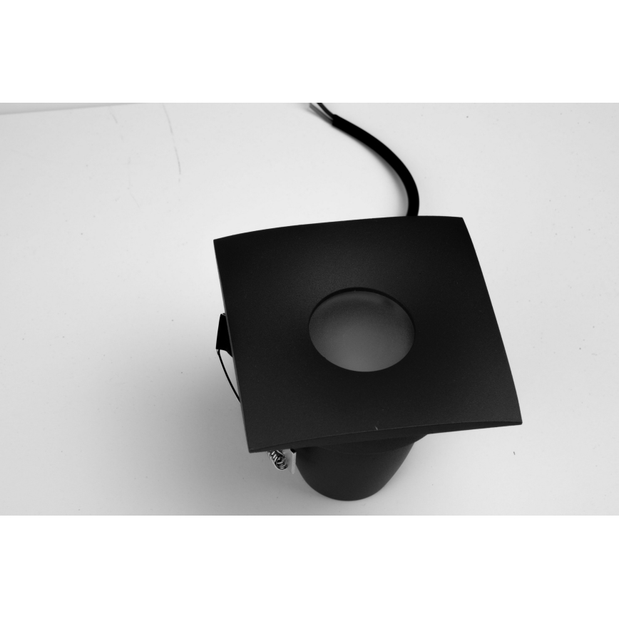 Azzardo AZ5392 - Badrum infälld lampa ROMOLO 1xGU10/50W/230V IP65 svart