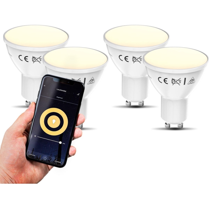 B.K. Licht 1261 - KIT 4x LED Ljusreglerad glödlampa GU10/5,5W/230V Wi-Fi Tuya 2700K