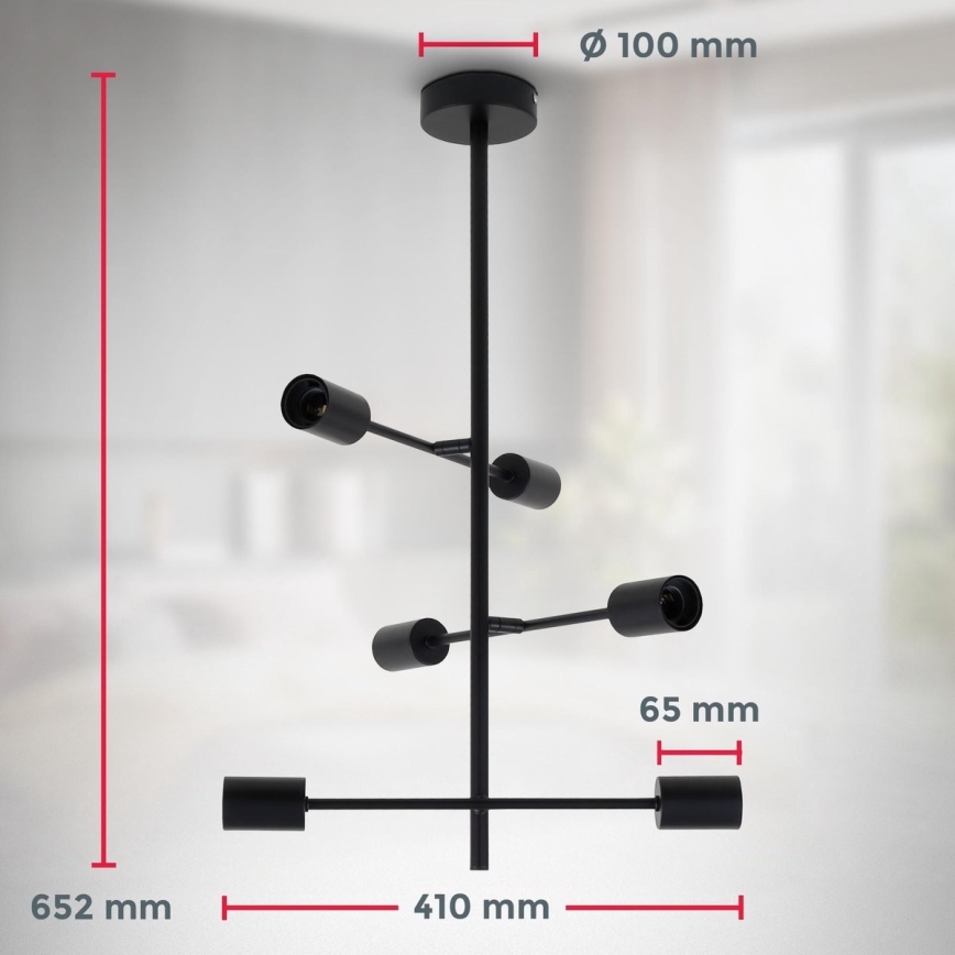 B.K. Licht 1344 - Takkrona  on a pole 6xE27/60W/230V