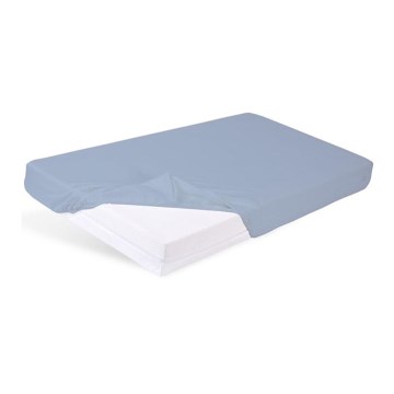 BABYMATEX - Skyddsduk med resårband bambu 60x120 cm blå
