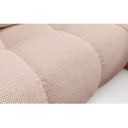Bäddbar klädd hörnsoffa ALMADA, höger, i L‑form med praktiskt förvaringsutrymme, rosa