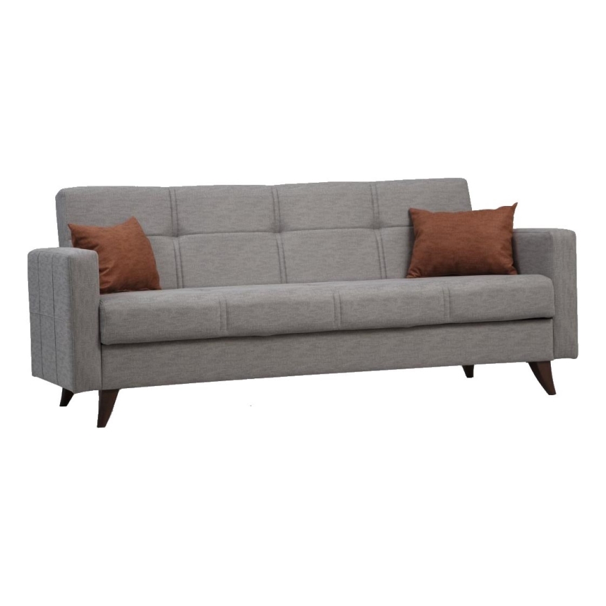 Bäddsoffa KORFU, 3-sits, ljusgrå
