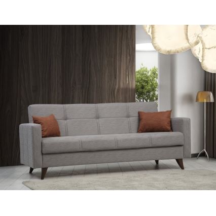 Bäddsoffa KORFU, 3-sits, ljusgrå