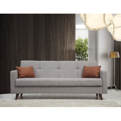 Bäddsoffa KORFU, 3-sits, ljusgrå