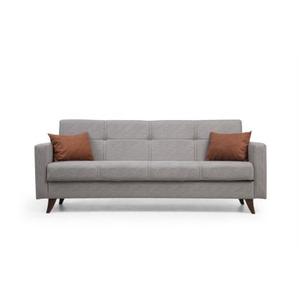 Bäddsoffa KORFU, 3-sits, ljusgrå