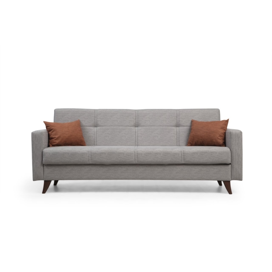Bäddsoffa KORFU, 3-sits, ljusgrå