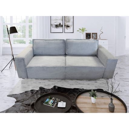 Bäddsoffa med tre platser med förvaringsutrymme RONDA grå