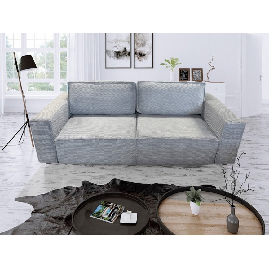 Bäddsoffa med tre platser med förvaringsutrymme RONDA grå