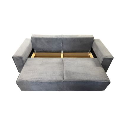 Bäddsoffa med tre platser med förvaringsutrymme RONDA grå