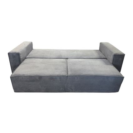 Bäddsoffa med tre platser med förvaringsutrymme RONDA grå