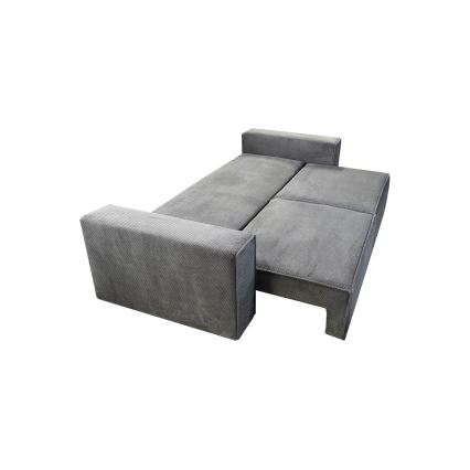 Bäddsoffa med tre platser med förvaringsutrymme RONDA grå