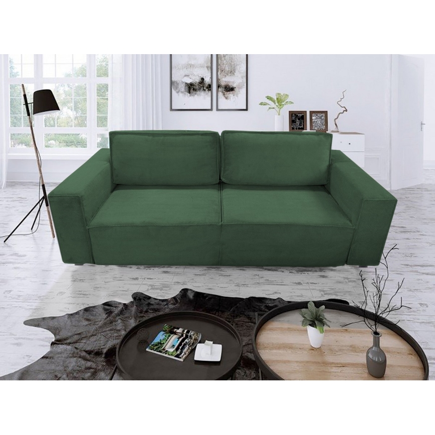 Bäddsoffa med tre platser med förvaringsutrymme RONDA grön