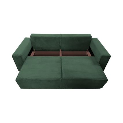 Bäddsoffa med tre platser med förvaringsutrymme RONDA grön